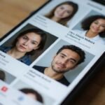 Ein Dating Plattform Screenshot zeigt Profile in klaren, ansprechenden Boxen