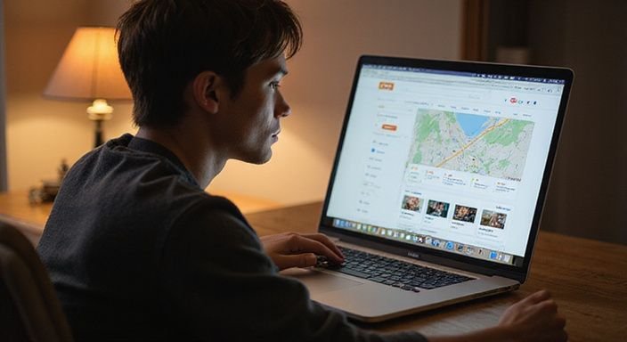 Eine konzentrierte Person arbeitet an einem Laptop an einem Schreibtisch. Eine konzentrierte Person arbeitet an einem Laptop an einem Schreibtisch und suche erotische kontakte und sex-dating in Bern.