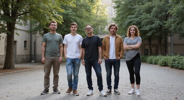 Eine Gruppe von Transgender-Personen zeigt inklusive Verbundenheit im Freien.