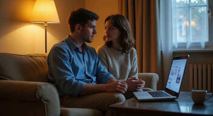 Zwei Personen sitzen auf einem Sofa und führen ein Gespräch über sexkontakt in Aargau.