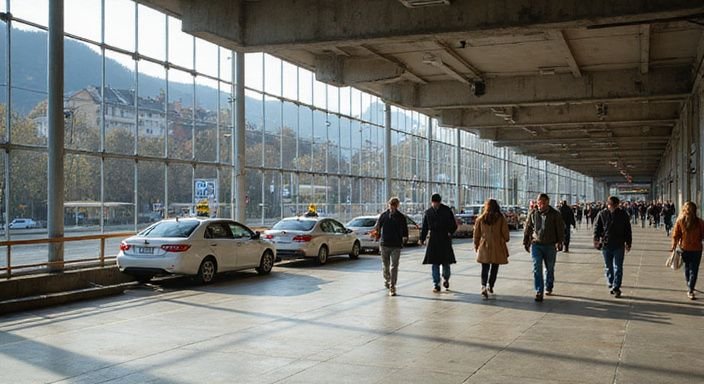 Menschen bewegen sich geschäftig im Hauptbahnhof von Luzern. Menschen bewegen sich geschäftig im Hauptbahnhof von Luzern.
