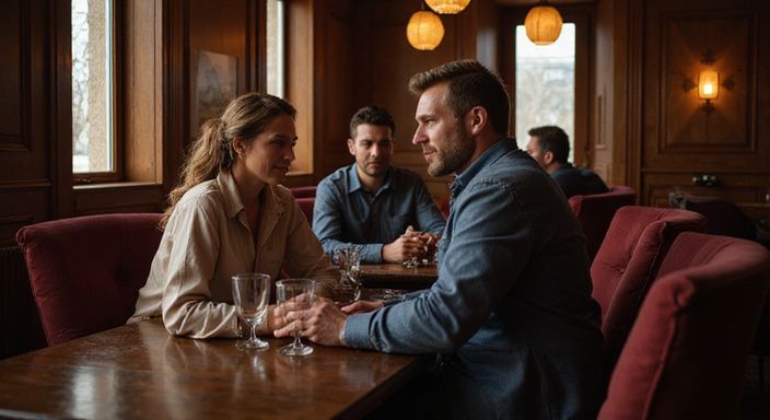 Ein elegantes, intimes erotisches Clubinterieur mit lässigen Gästen. Ein elegantes, intimes erotisches Clubinterieur mit lässigen Gästen.