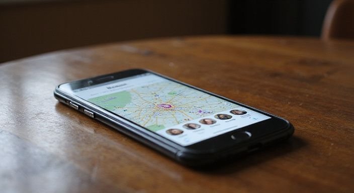 Nahaufnahme eines Smartphones mit der Website xdate.ch und Stadtkarte von Zürich. Nahaufnahme eines Smartphones mit der Website xdate.ch und Stadtkarte von Zürich.