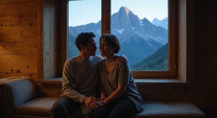 Ein Paar genießt einen ruhigen Abend in einem gemütlichen Raum.