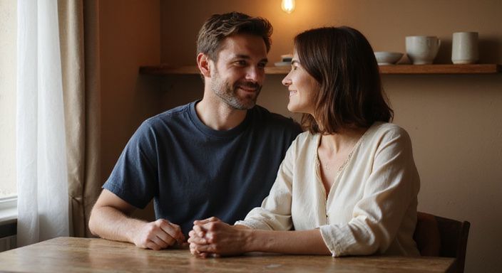 Ein Paar genießt einen intimen Moment in einem gemütlichen Raum und wollen sexkontakt in Neuenburg.