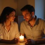 Ein Paar sitzt intim in einem Hotelzimmer in Waadt, Schweiz