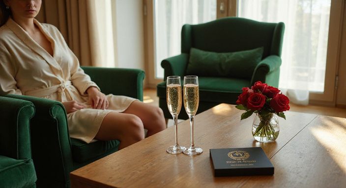 Elegantes Hotelzimmer mit luxuriöser Ausstattung und stilvollem Ambiente.