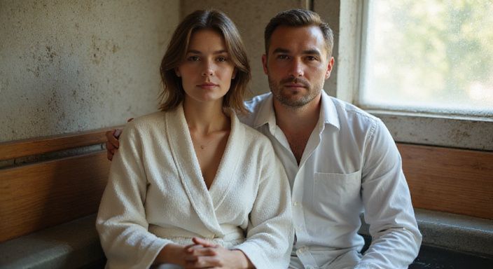 Ein Paar entspannt in einem kleinen Spa-Raum zusammen und wollen sexkontakt in Waadt.