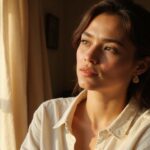 Eine Person in entspannter Pose während eines ehrlichen Moments