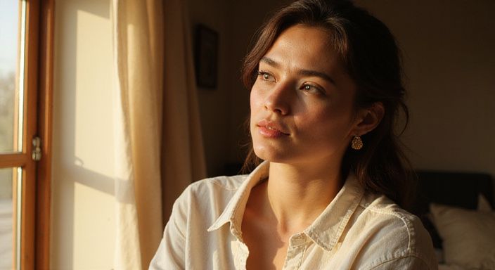 Eine Person in entspannter Pose während eines ehrlichen Moments und wollen Sexuelle Begegnung finden.